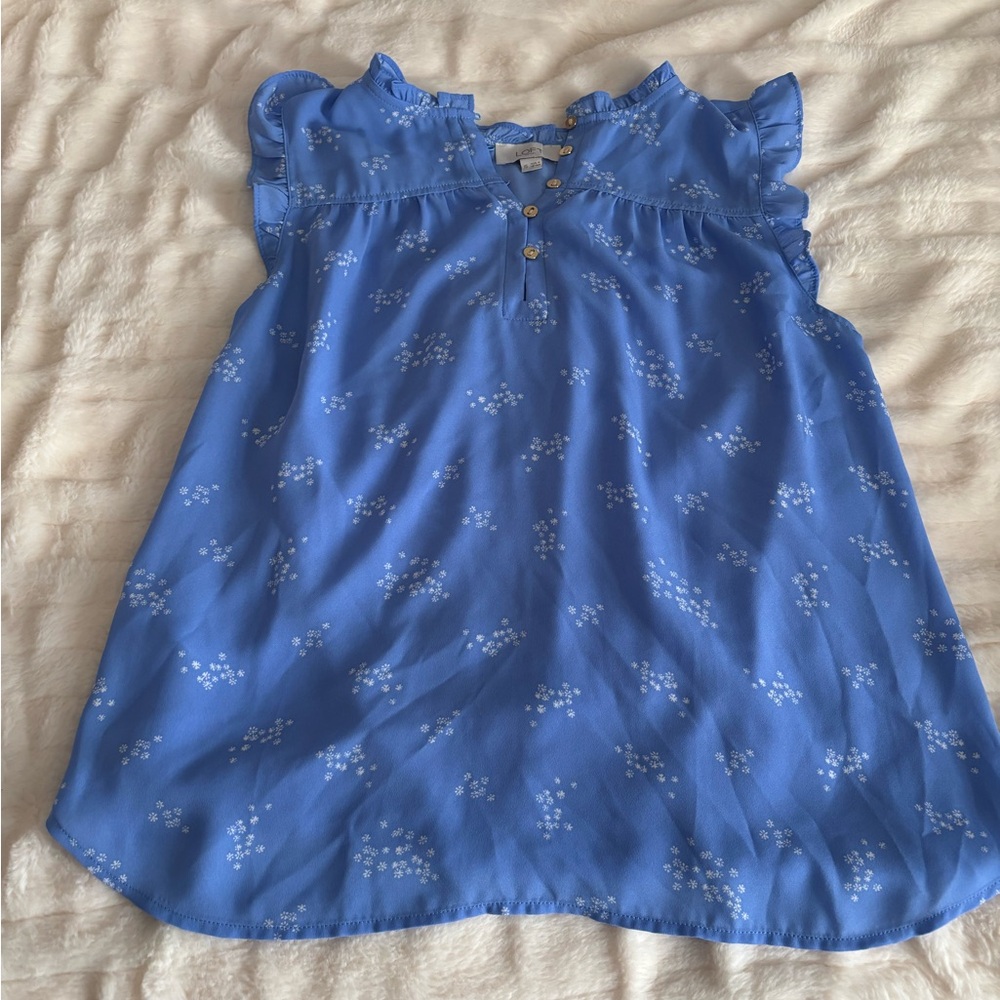 LOFT Blue Floral Blouse